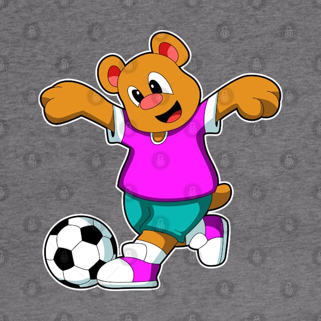 Bear at Sports with Soccer by Markus Schnabel